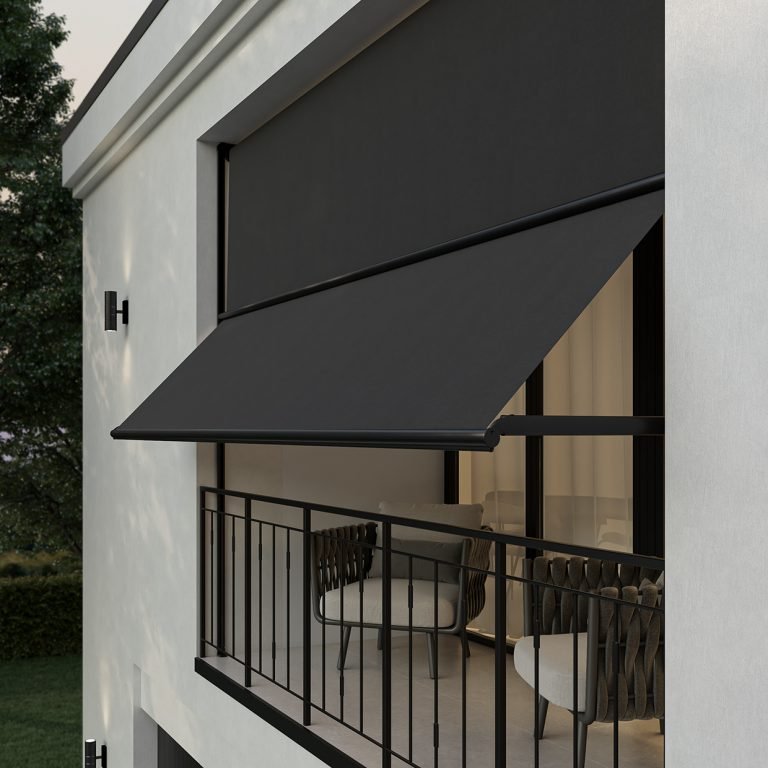 Motorized awning powered by high-quality tubular motors