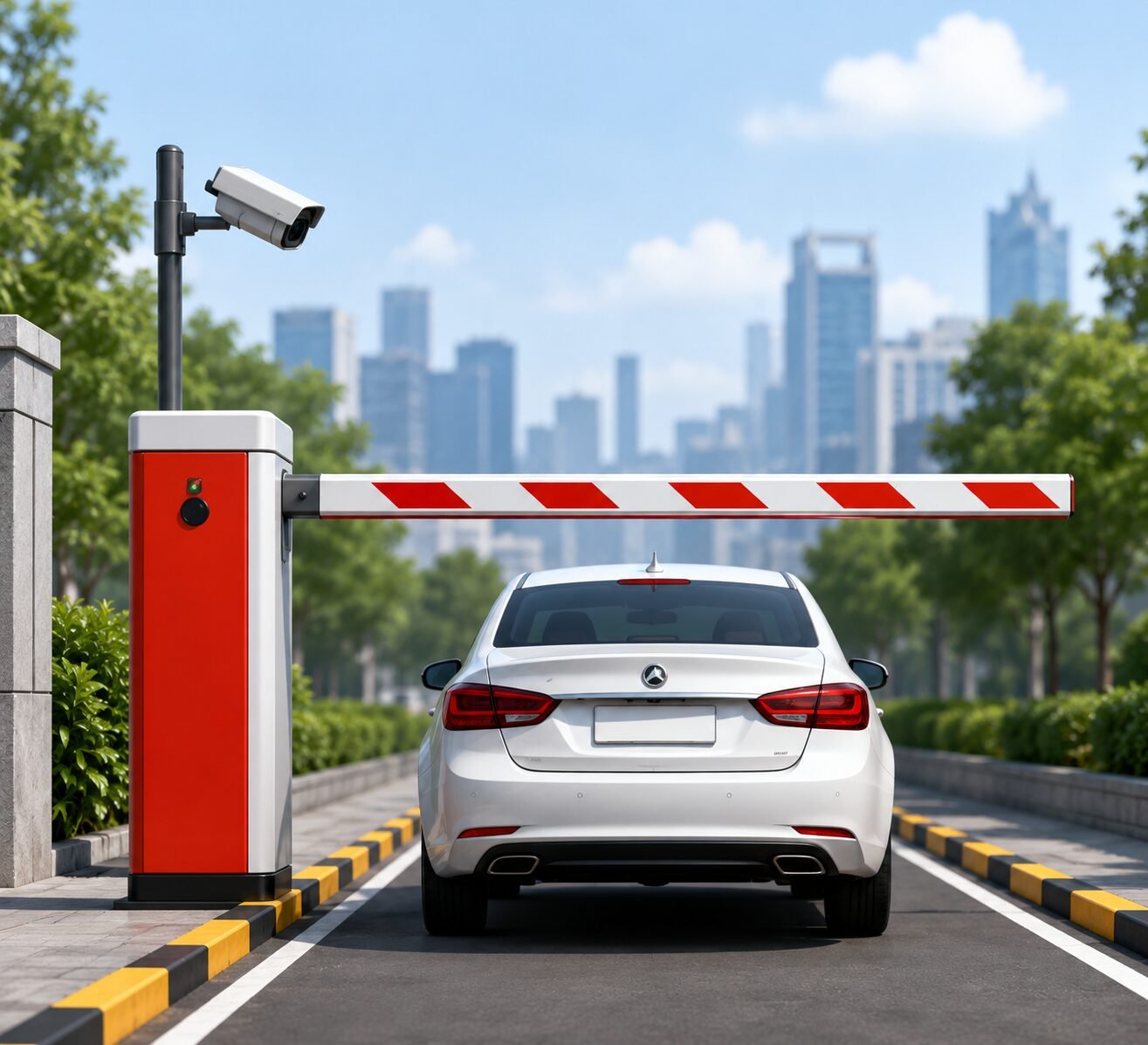 Vehicle Approaches the Gate