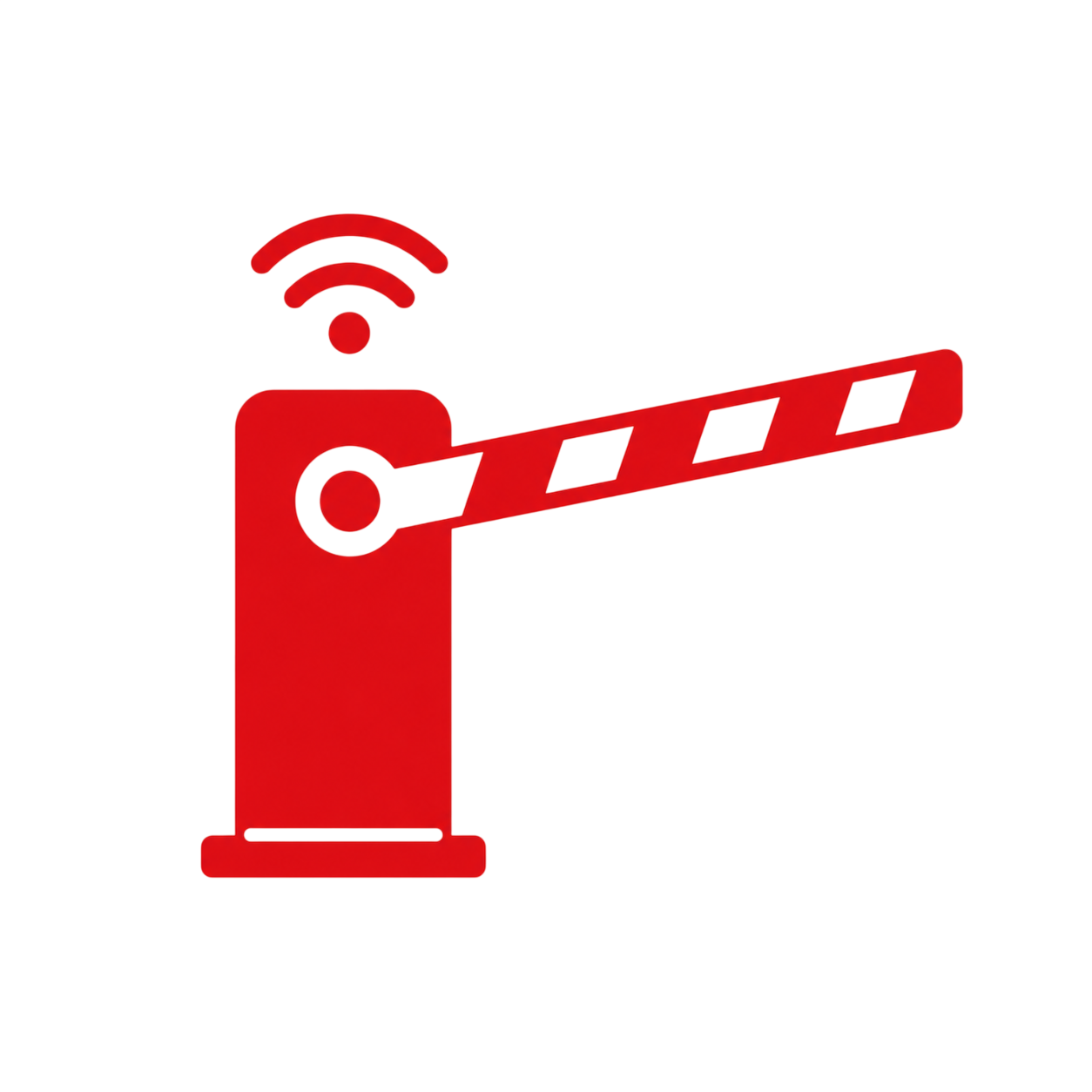 RFID boom barrier with wireless signal icon