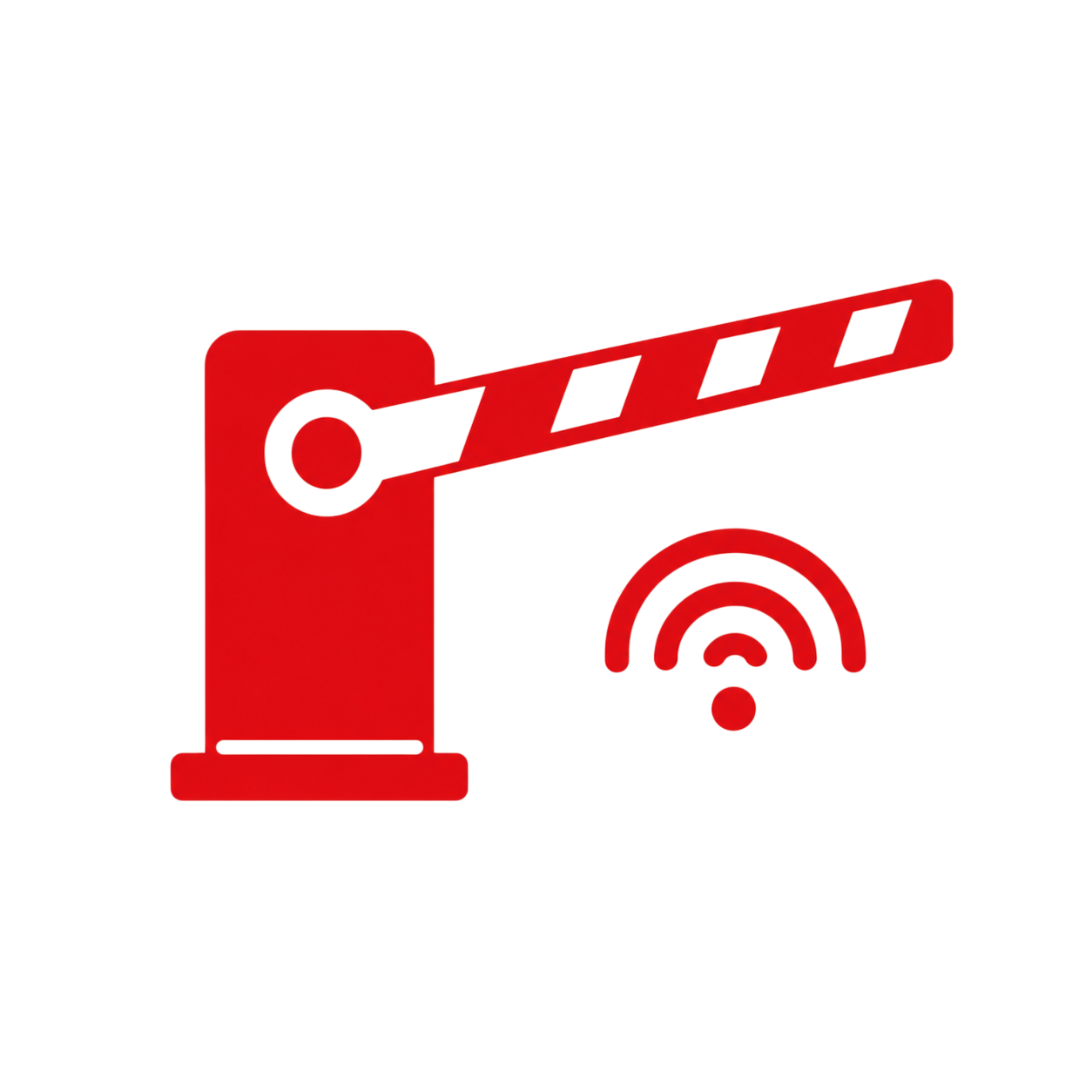 Smart automatic boom barrier with hotspot signal icon