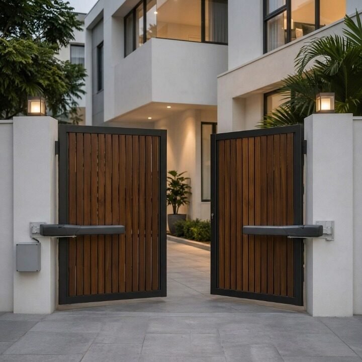 Automatic swing gate safety features